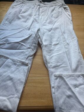 DREW White Elastic Waist Joggers